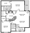 2BR 2BA 1042sf